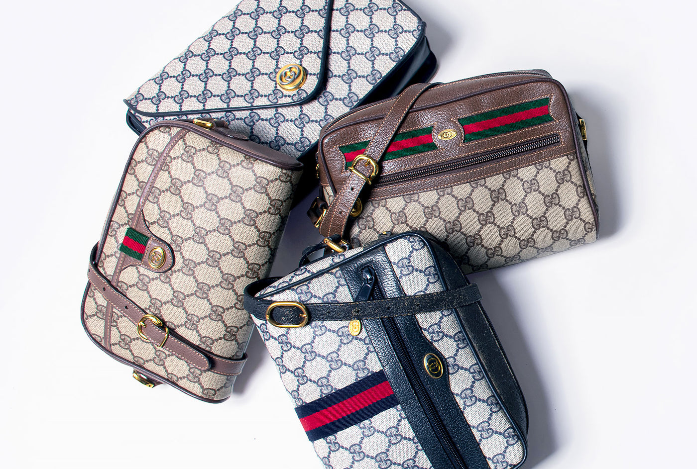 4 Gucci monogram bags