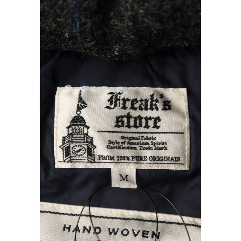 FREAKS STORE/HARRIS TWEED/Puffer Jkt/M/GRY/Wool/Plaid