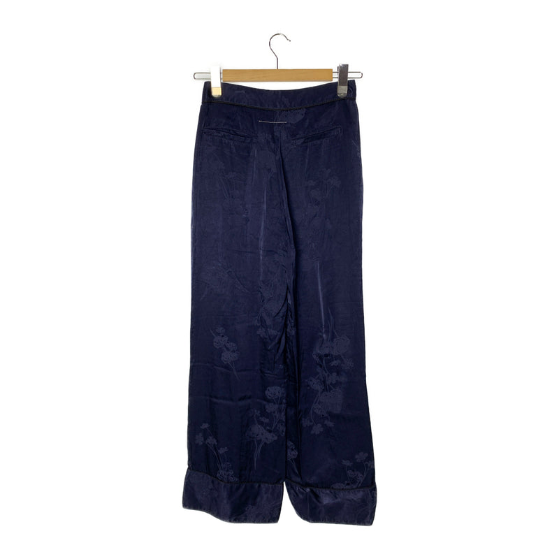 MM6/Wide Leg Pants/40/NVY/Rayon/Floral Pattern