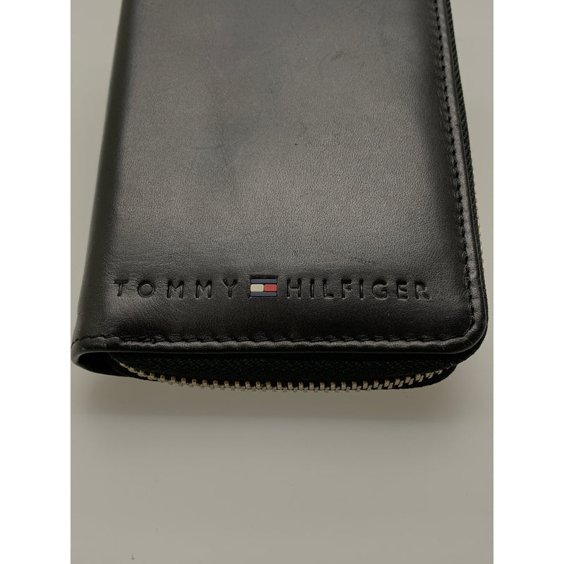 TOMMY HILFIGER/Long Wallet/BLK/Leather