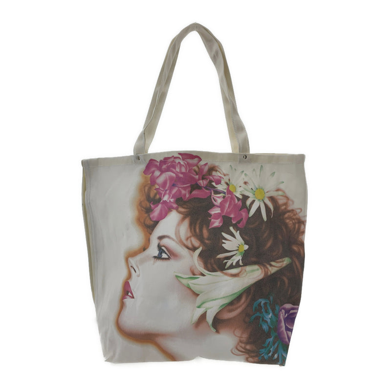 YOHJI YAMAMOTO/Tote Bag/WHT/Cotton
