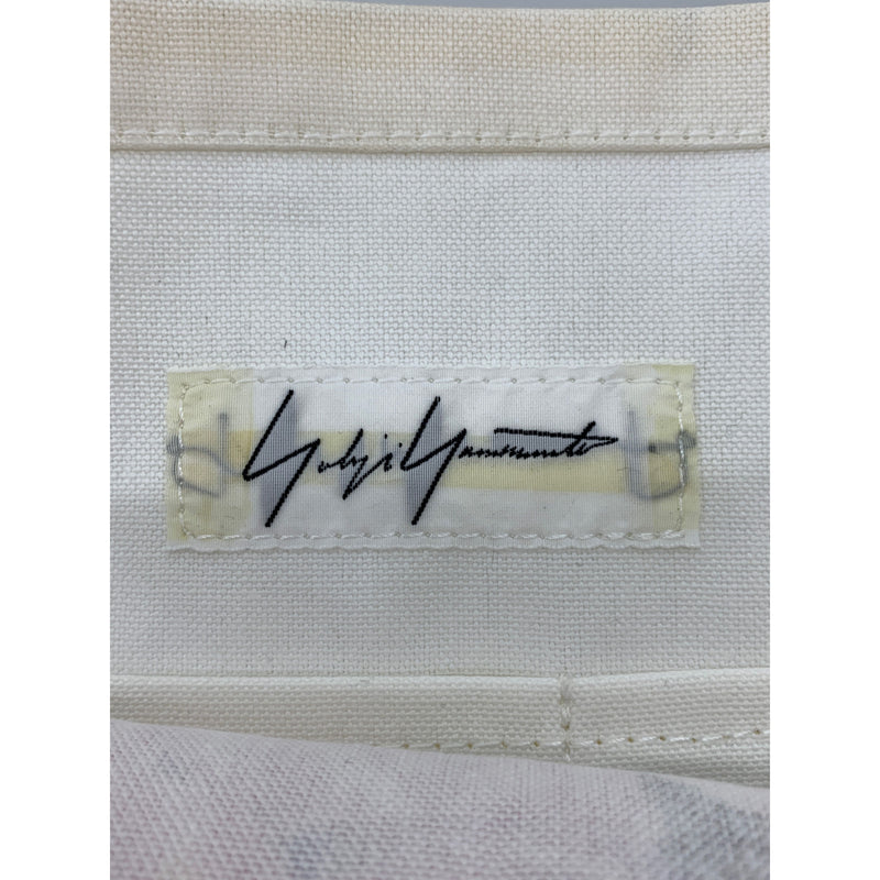 YOHJI YAMAMOTO/Tote Bag/WHT/Cotton