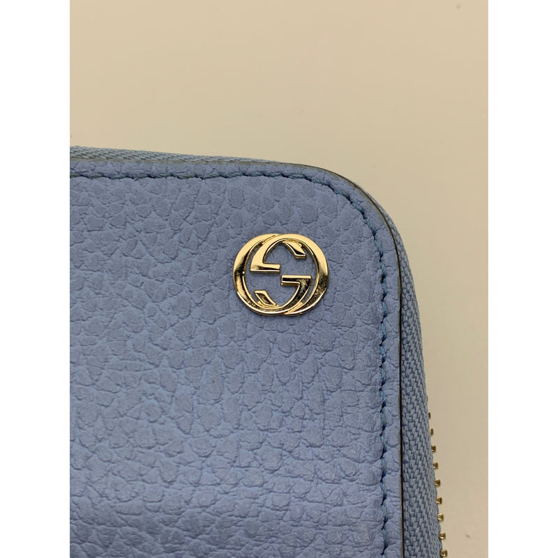 GUCCI/Long Wallet/BLU/Leather
