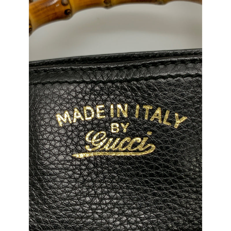 GUCCI/Tote Bag/BLK/Leather/Plain