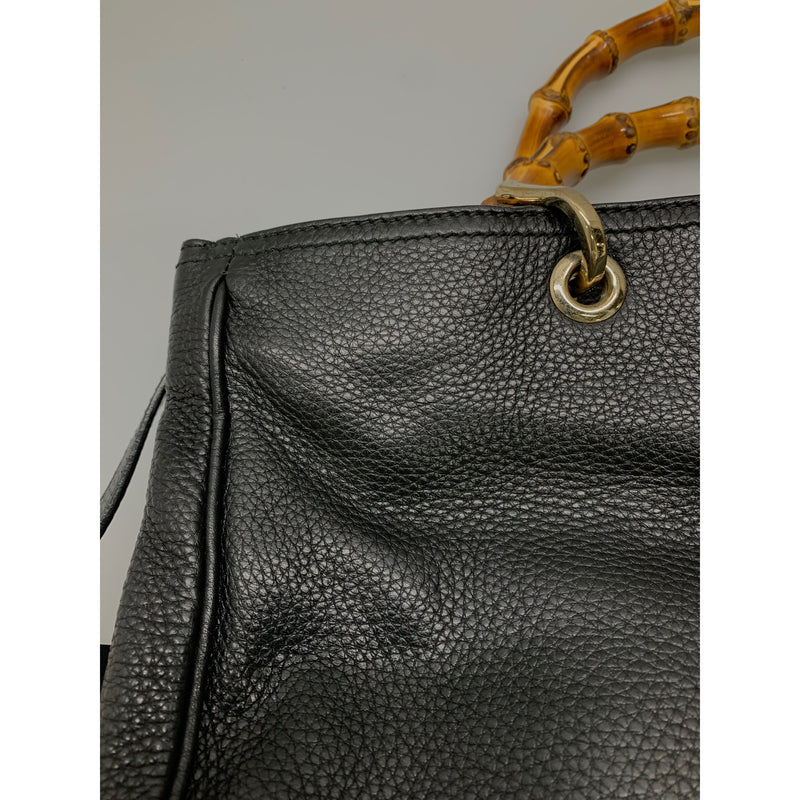 GUCCI/Tote Bag/BLK/Leather/Plain