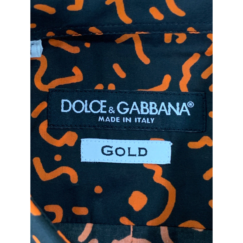 DOLCE&GABBANA/LS Shirt/BLK/Cotton/All Over Print