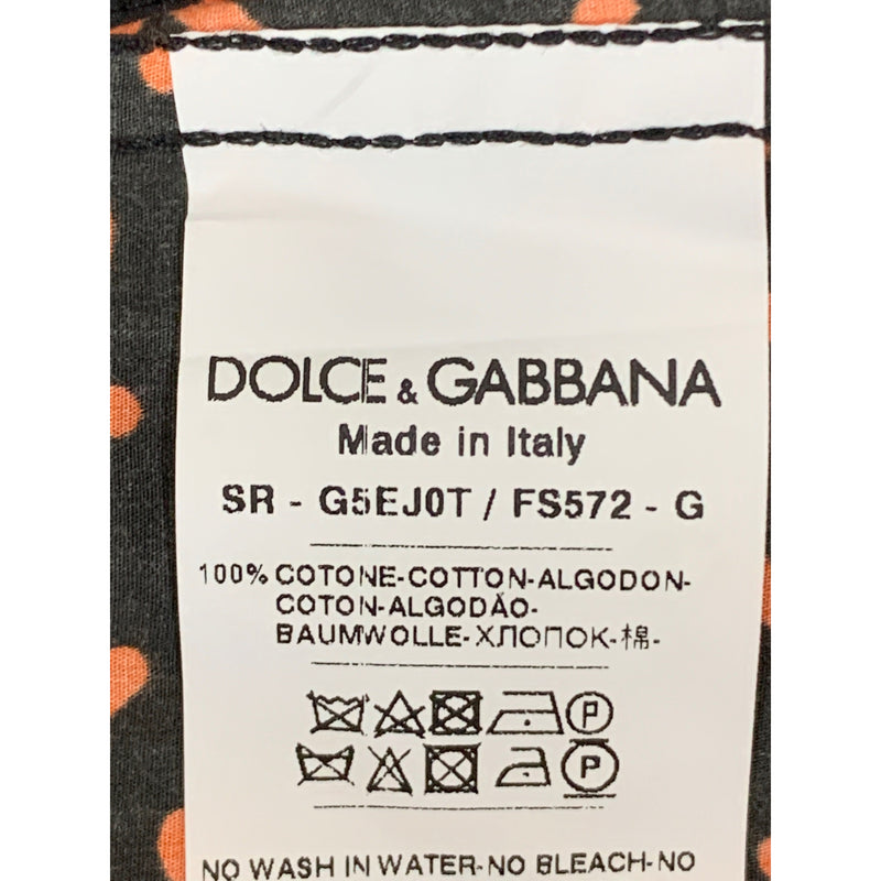 DOLCE&GABBANA/LS Shirt/BLK/Cotton/All Over Print