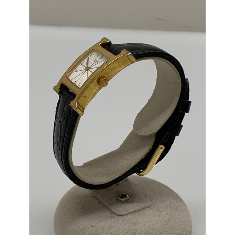 HERMES/Quartz Watch/WHT/Leather/Analog