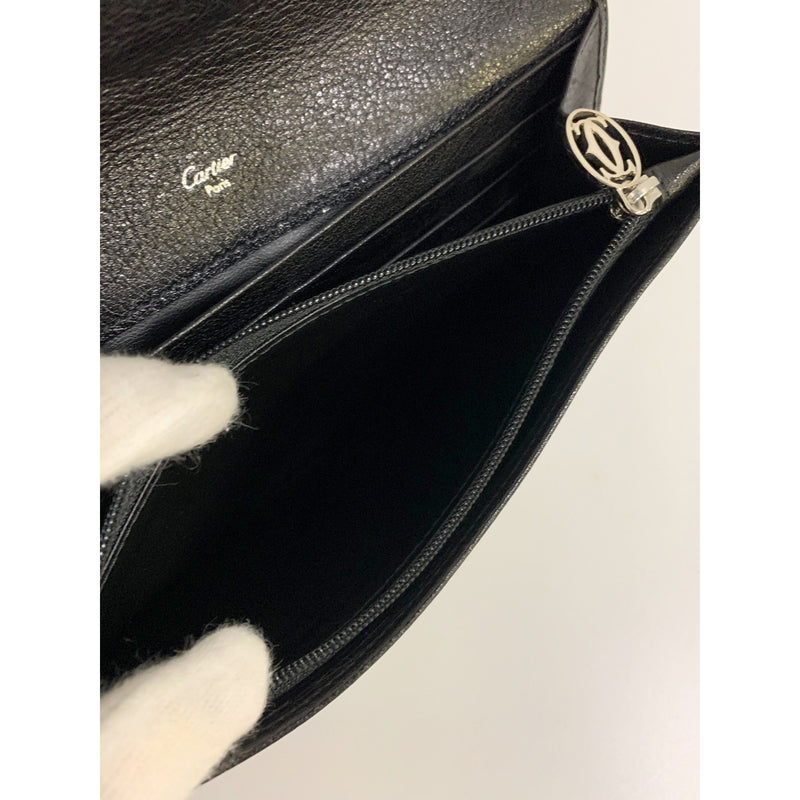 Cartier/Long Wallet/BLK/Leather