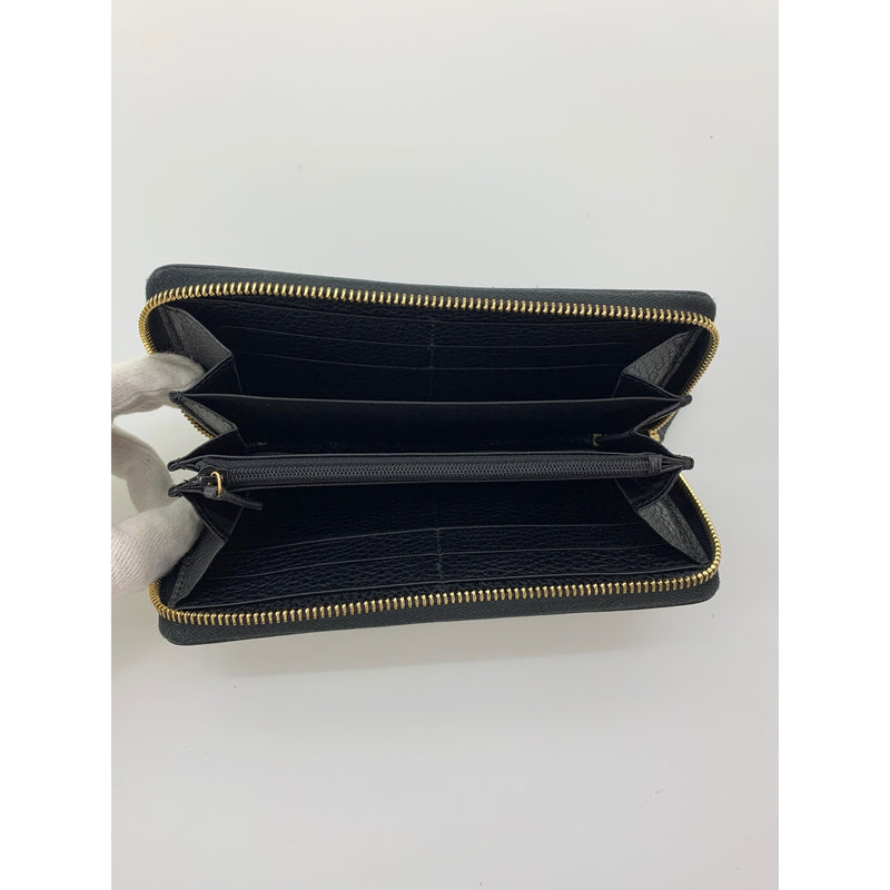 GUCCI/Long Wallet/BLK/Leather