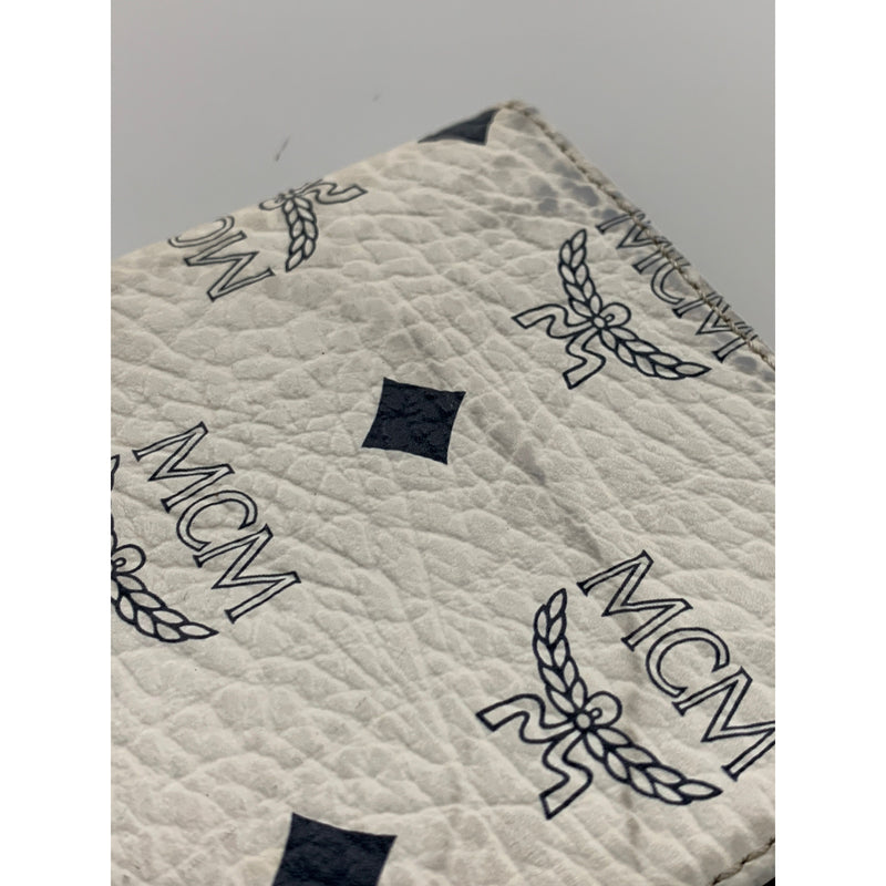 MCM/Long Wallet/WHT/Leather/All Over Print