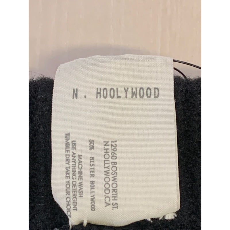 N.HOOLYWOOD/Heavy Cardigan/36/BLK/Wool/Plain
