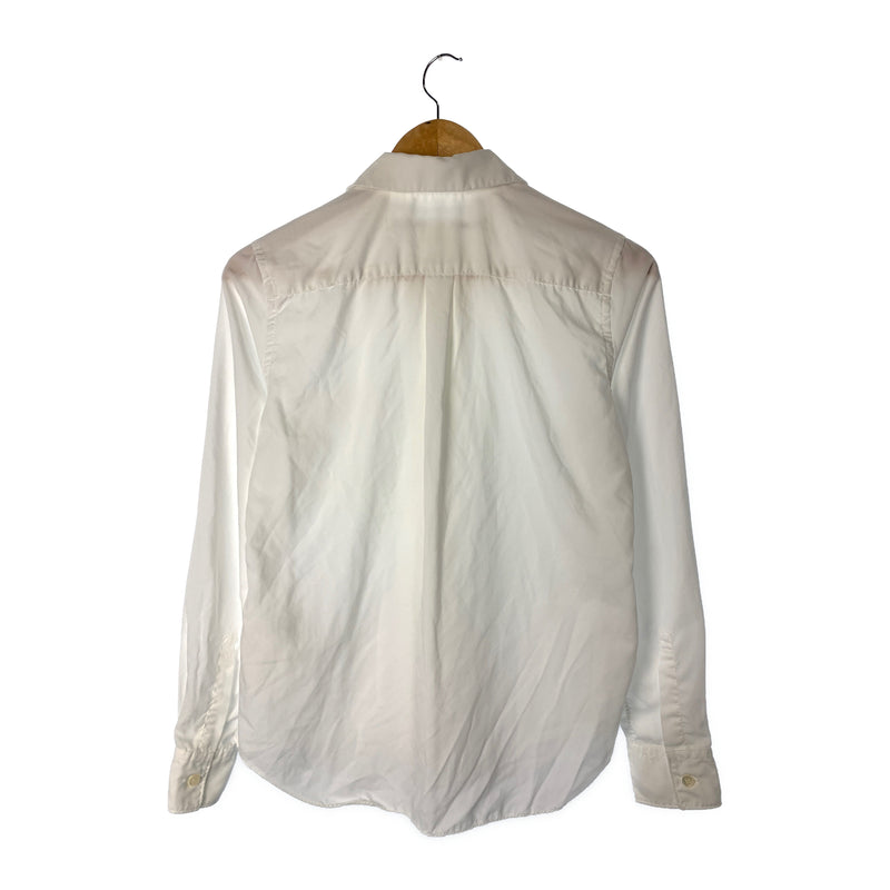 COMME des GARCONS/LS Blouse/XS/WHT/Polyester/Plain
