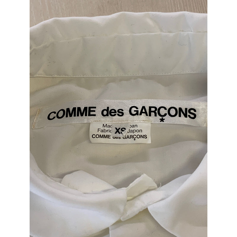 COMME des GARCONS/LS Blouse/XS/WHT/Polyester/Plain