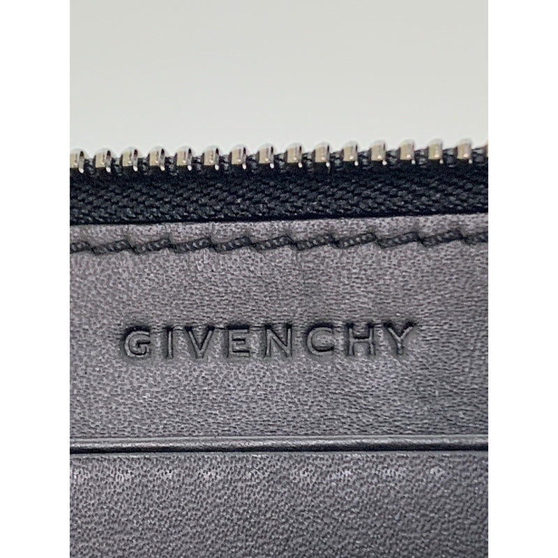 GIVENCHY/Long Wallet/Stripe/Leather/BLK/WHT STAR RED STRIPE WALLET