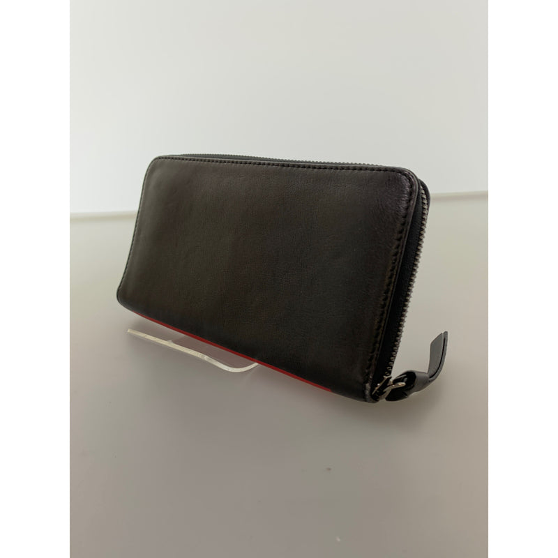GIVENCHY/Long Wallet/Stripe/Leather/BLK/WHT STAR RED STRIPE WALLET