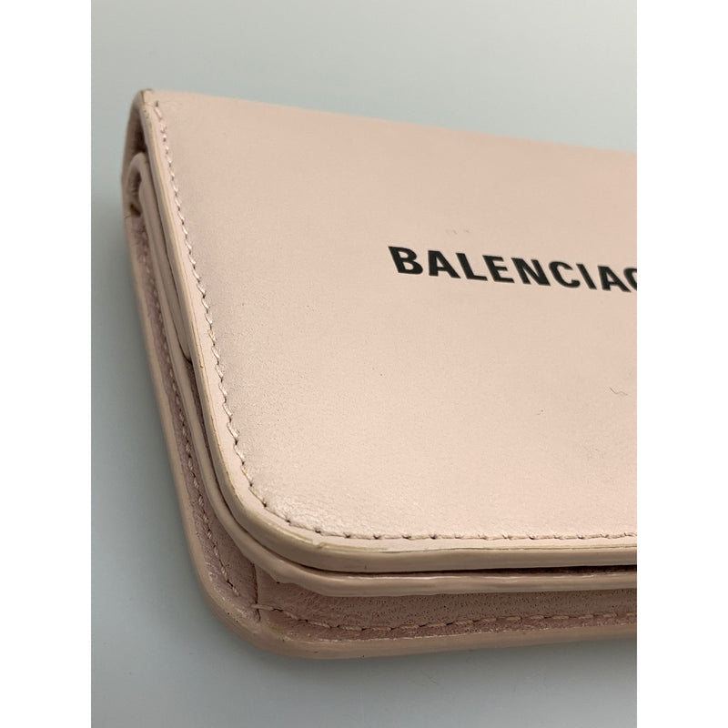 BALENCIAGA/Bifold Wallet/PNK/Leather