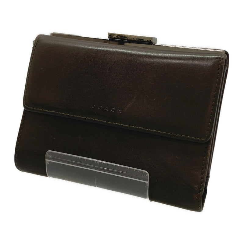 COACH/Trifold Wallet/BRW/Leather/Plain