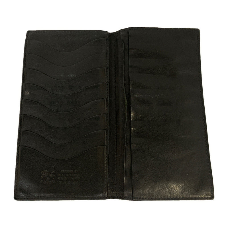 IL BISONTE/Long Wallet/BLK/Leather