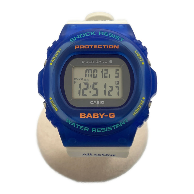 CASIO/Quartz Watch_BABY-G/Digital/Rubber/BLU/WHT