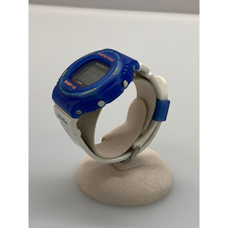 CASIO/Quartz Watch_BABY-G/Digital/Rubber/BLU/WHT