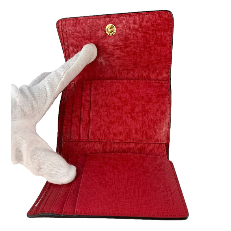 FURLA/BABYLON/Trifold Wallet/RED/Leather/Plain