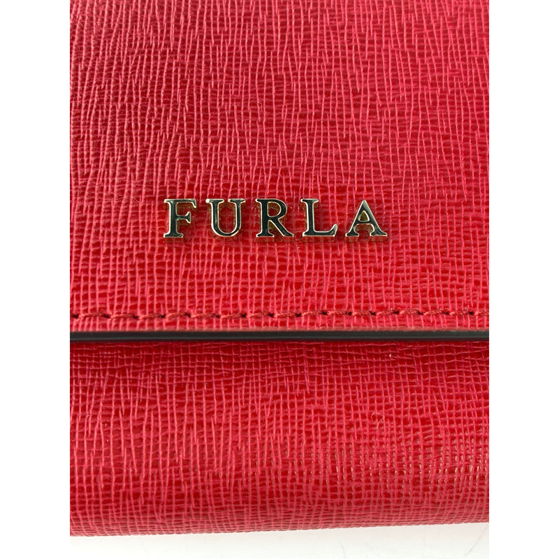 FURLA/BABYLON/Trifold Wallet/RED/Leather/Plain