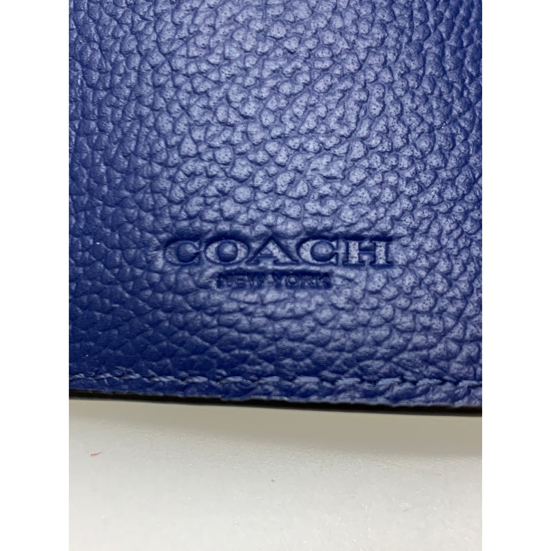 COACH/Trifold Wallet/NVY/Leather