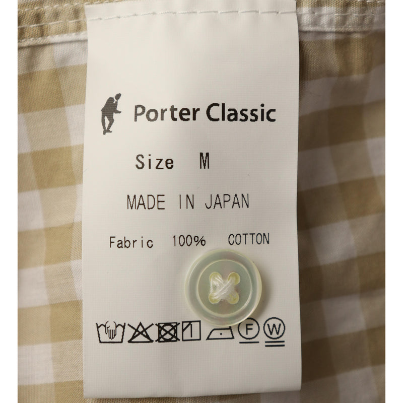 Porter Classic/LS Shirt/M/BEG/Cotton/Plaid