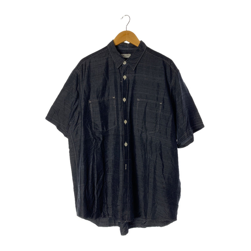 COMME des GARCONS HOMME/SS Shirt/NVY/Silk/Plain