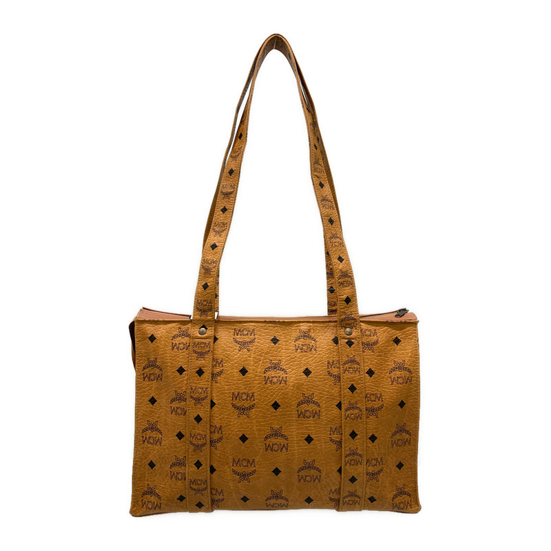MCM/Tote Bag/CML/LeatherCamel/All Over Print