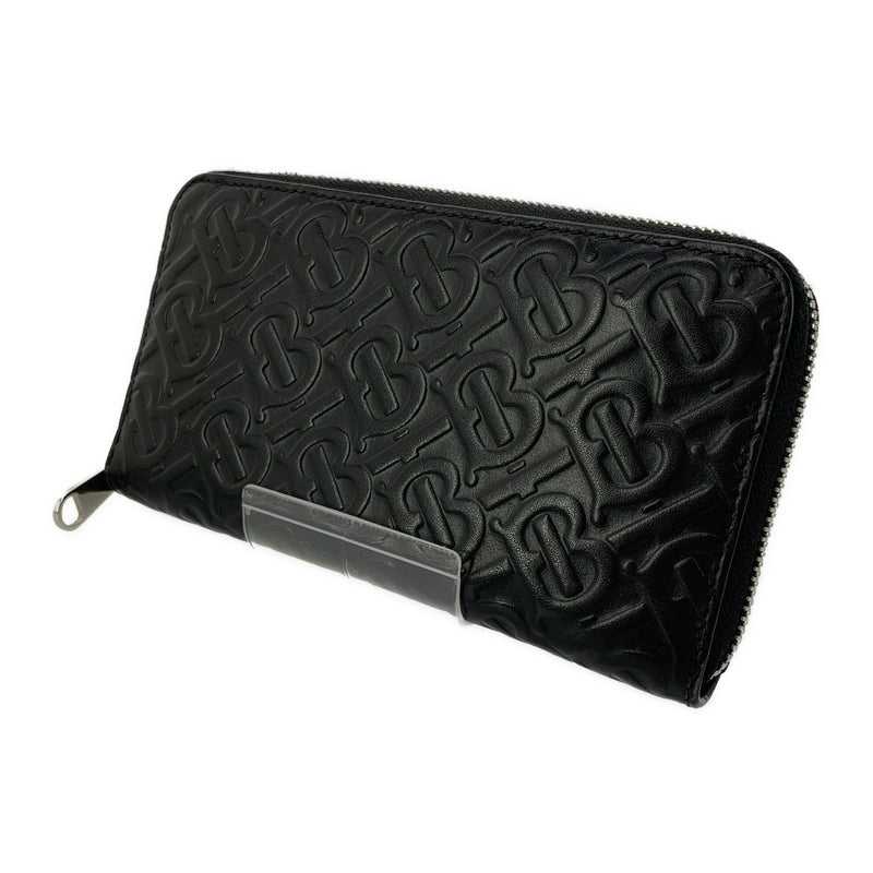 BURBERRY LONDON/Long Wallet/BLK/Leather/All Over Print
