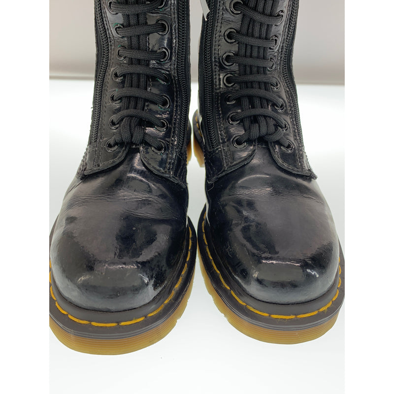 Dr.Martens/Long Boots/US8/BLK/Enamel/9733