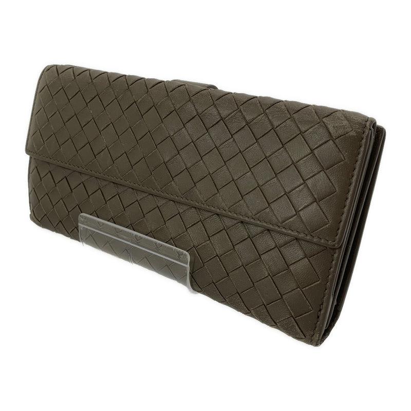 BOTTEGA VENETA/Long Wallet/GRY/Leather