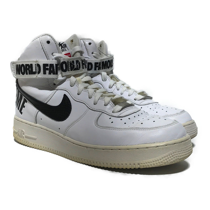 Supreme/AIR FORCE 1 HIGH WORLD FAMOUS/Hi-Sneakers/US9.5/WHT/Leather/Graphic