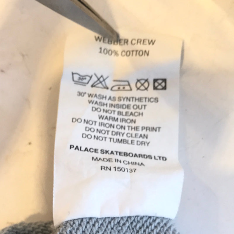 PALACE/LOGO ZIP POCKET/Sweatshirt/L/GRY/Cotton/Plain