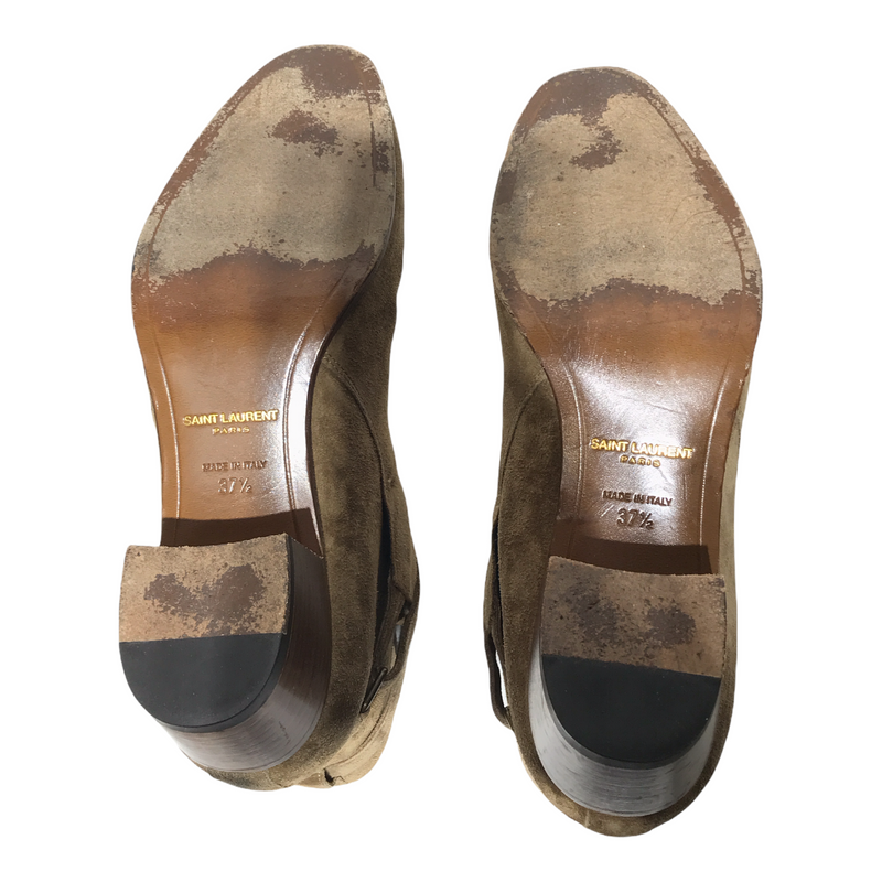 SAINT LAURENT/Boots/37.5/BRW/Suede/Plain