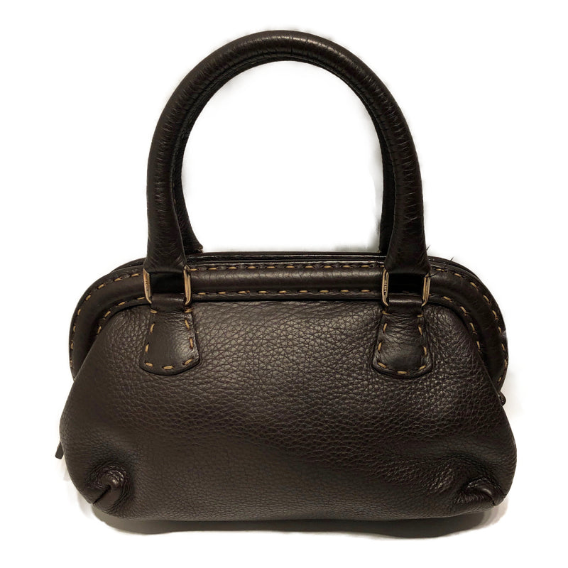 Vintage/FENDI SELLERIA/Hand Bag//BRW/Leather/Plain