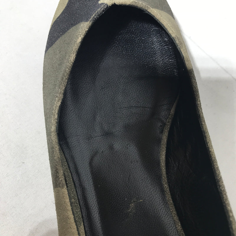 SAINT LAURENT/Flat Shoes/EU 35.5/Camouflage/Suede/GRN