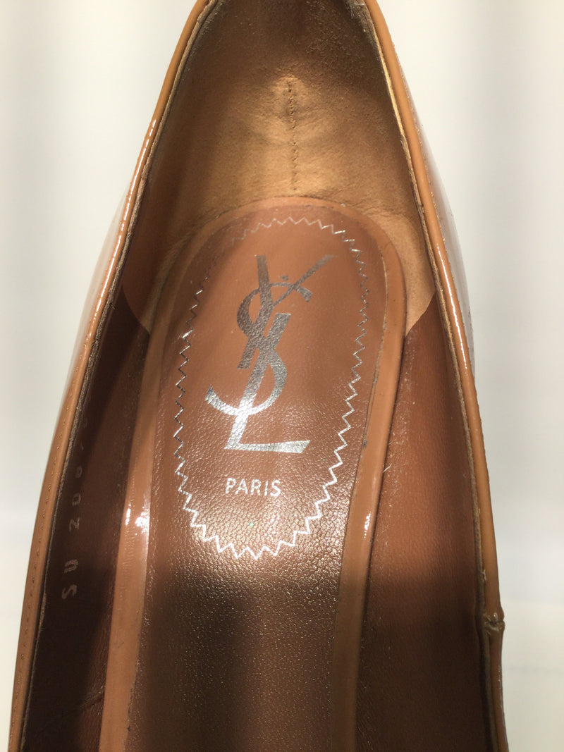 YVES SAINT LAURENT/Heels/37/KHK/Faux Leather/Plain