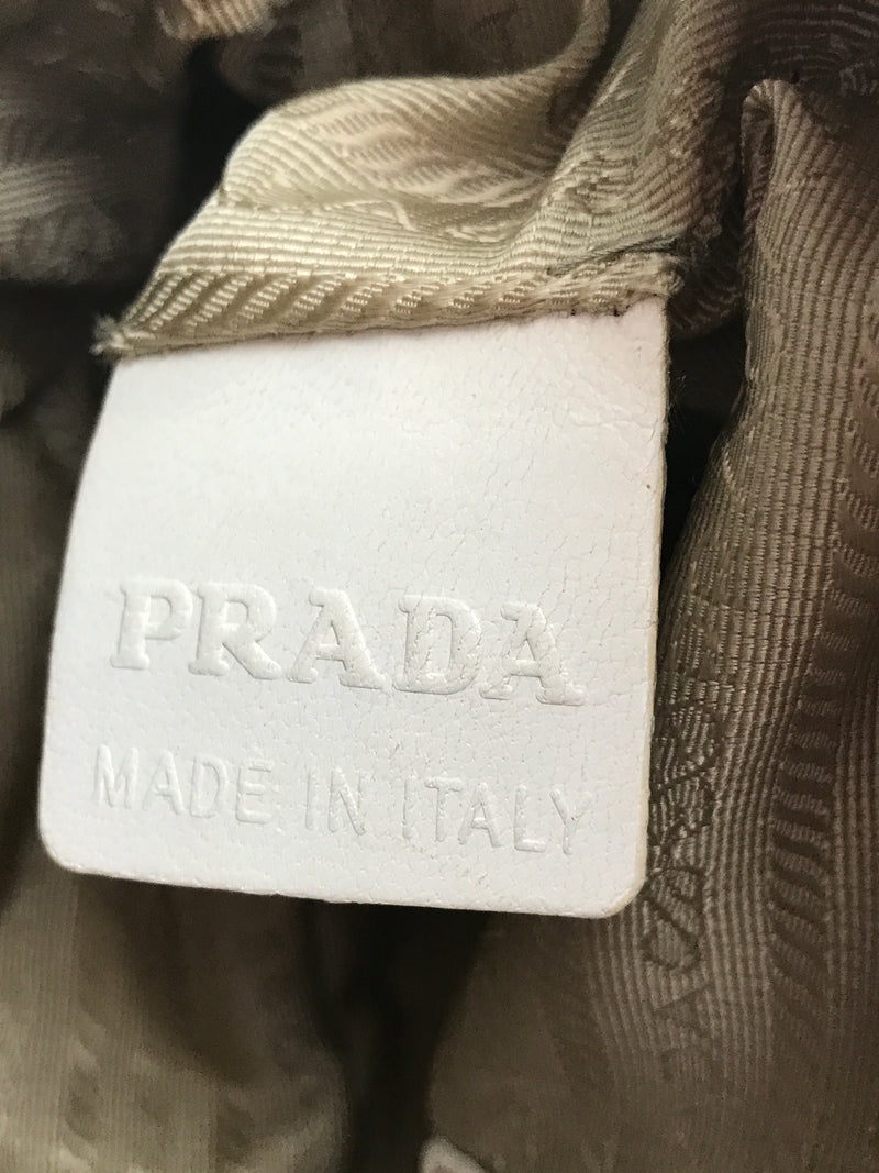 PRADA/WHITE INTRECCIO MADRAS BAG/Hand Bag//WHT/Others/Plain