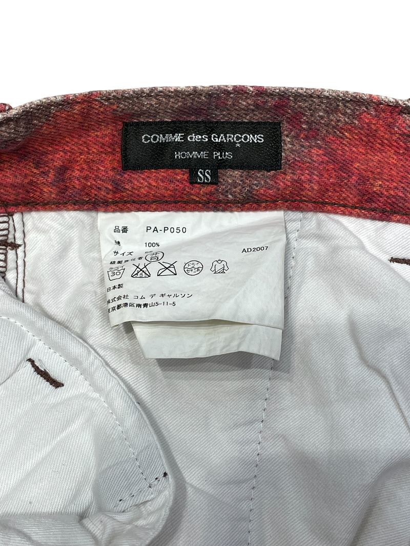 COMME des GARCONS HOMME PLUS/Cropped Pants/SS/Cotton/RED//Plaid/AD2007