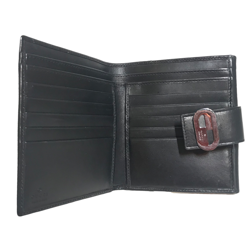 GUCCI PLUS//Bifold Wallet//BLK/Leather/Plain