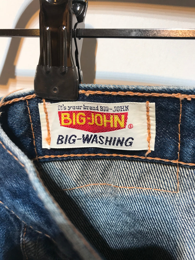 Vintage/BIG JOHN BELLBOTTOMS/Bootcut Pants/XS/BLU/Denim/Plain