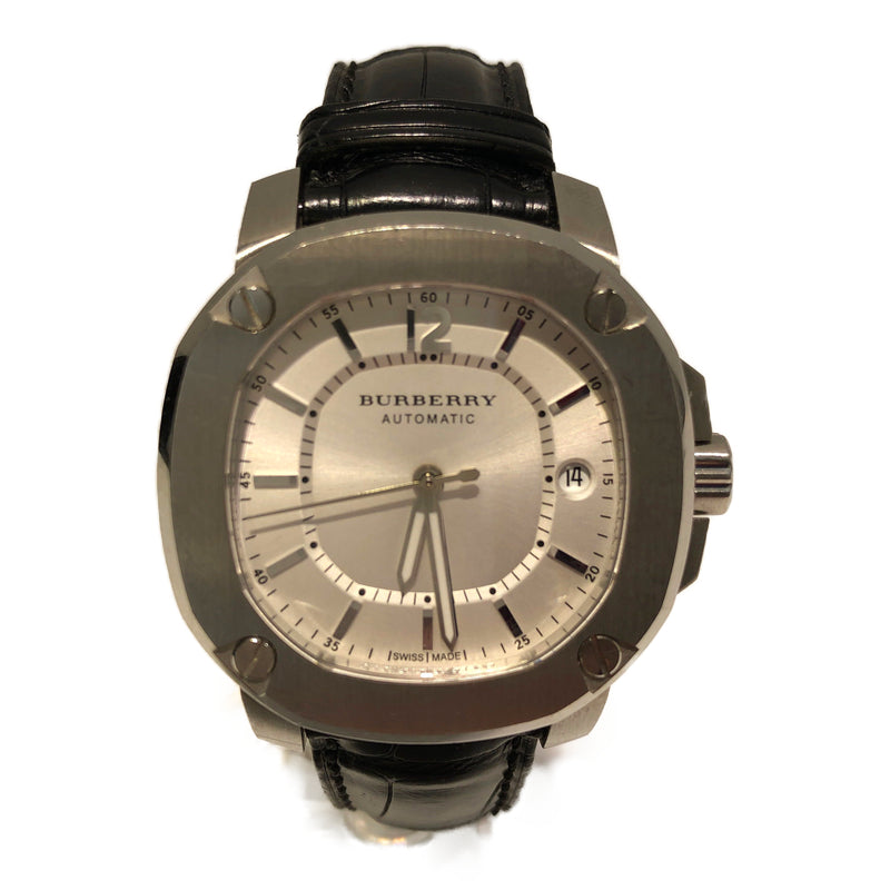 BURBERRY LONDON/AutomaticWatch/Analog/Leather/WHT/BLK