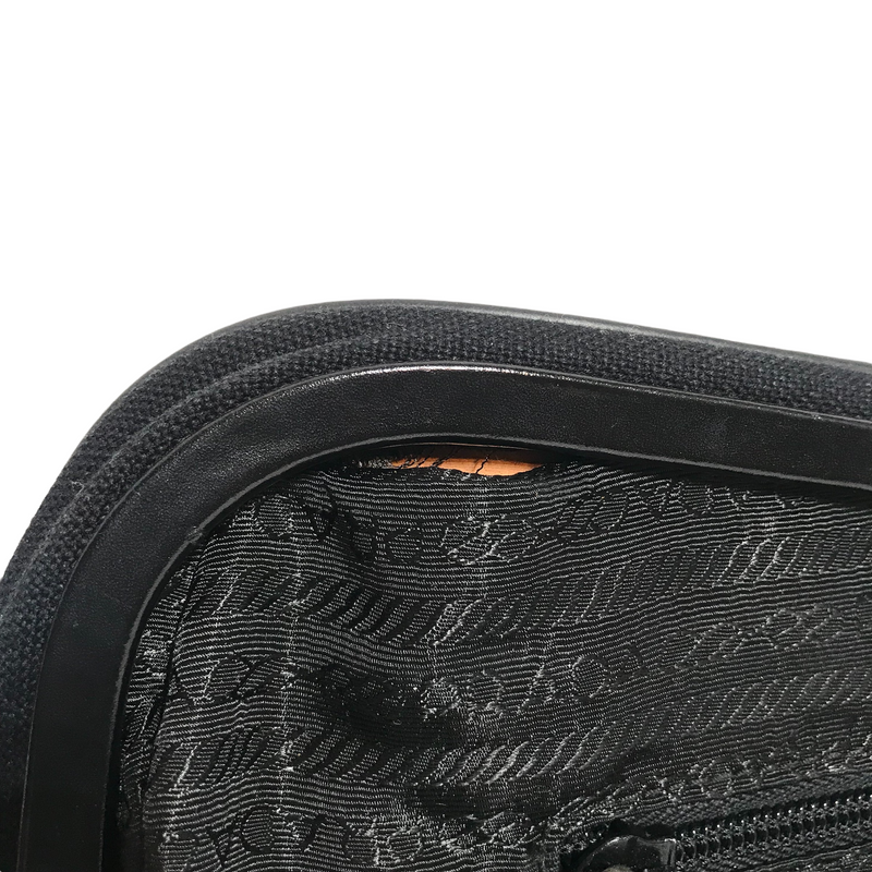 PRADA/VINTAGE/Hand Bag//BLK/Cotton/Border