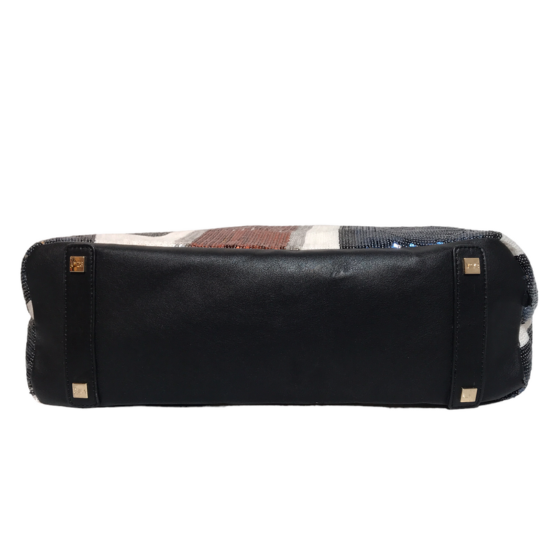 V73/Hand Bag/L/Stripe/Leather/MLT