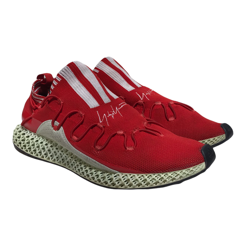 YOHJI YAMAMOTO/4D PRINTED YOHJI /Low-Sneakers/7.5/RED/Cotton/Plain