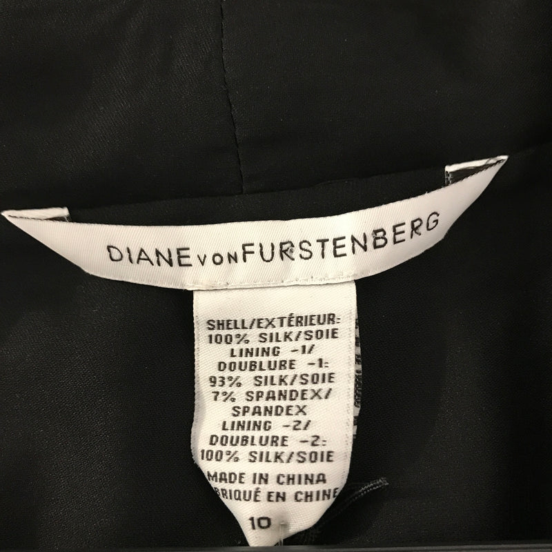 DIANE von FURSTENBERG//SL Dress/10/BLK/Silk/Plain