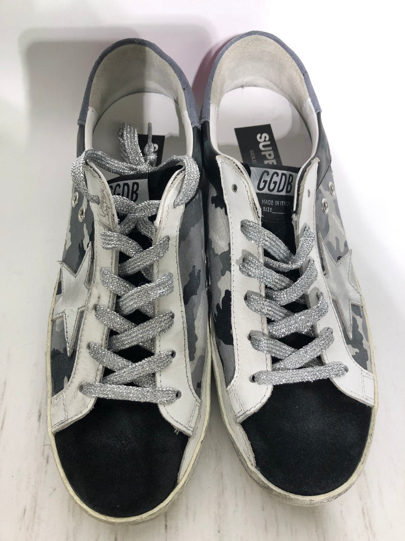 GOLDEN GOOSE/Low-Sneakers/EU 40/Camouflage/Leather/GRY/Superstar Double Quarter